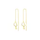 Heart Fringe Drop Earrings-Gold