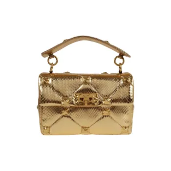 Valentino GARAVANI Calfskin Tote Bag Shopping Bag Handbag Women's Gold