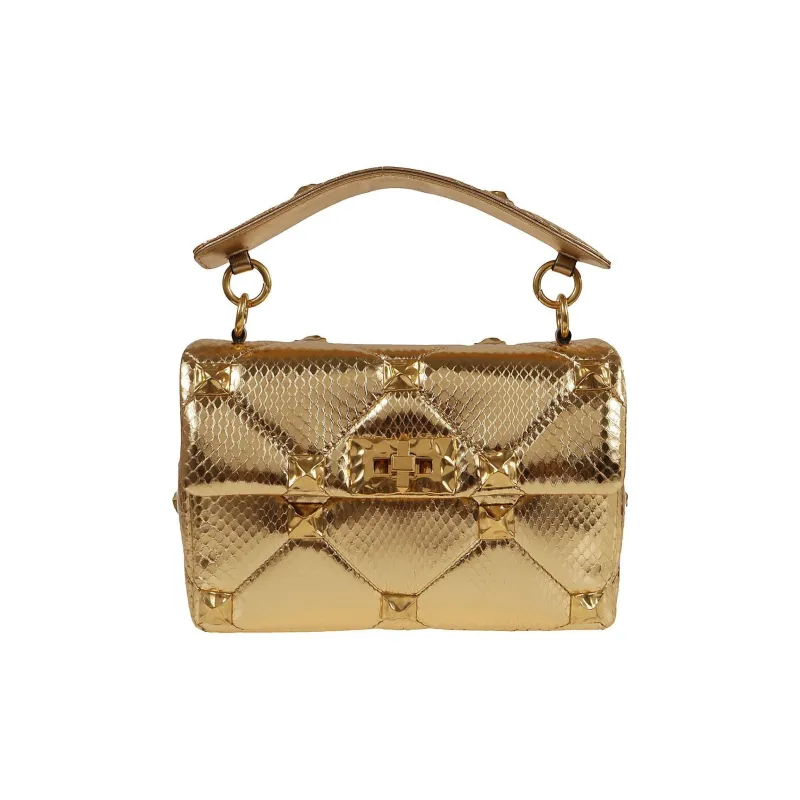 Valentino GARAVANI Calfskin Tote Bag Shopping Bag Handbag Women's Gold-0