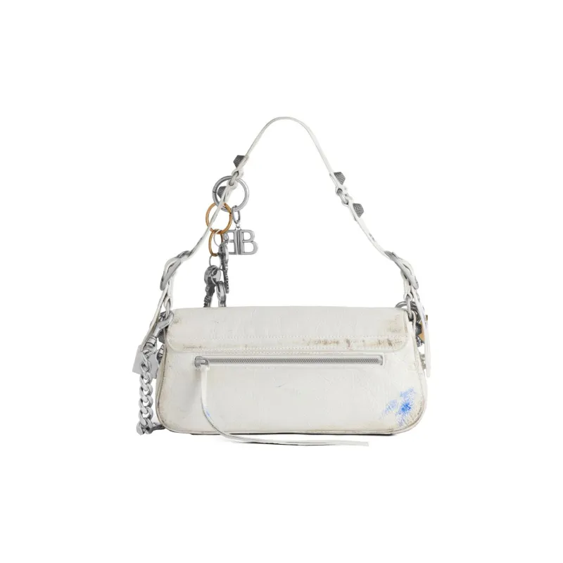 Balenciaga Le Cagole Fine Grained Sheepskin Handbag Shoulder Bag Small Size Women's White-3