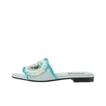 GUCCI Interlocking Slide Slippers Women's Light Blue
