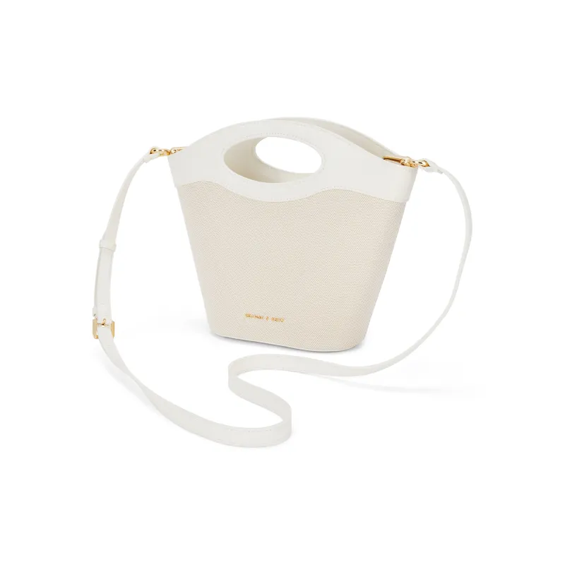CHARLES&KEITH Fabric Shoulder Bag Crossbody Bag Handbag Medium Size Women's Cream Milk White-2