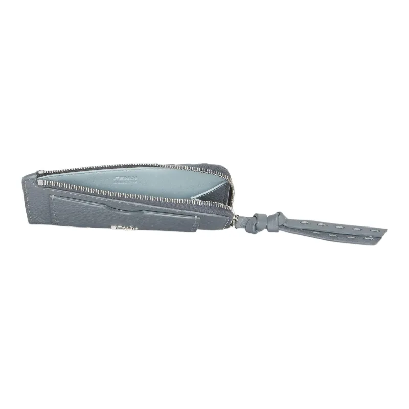 FENDI Peekaboo Calfskin Card Holder Women's Blue-2