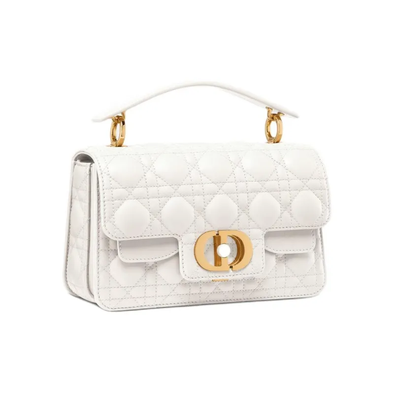 DIOR Cow Leather Shoulder Bag Crossbody Bag Handbag Small Size Women's Milk White-1