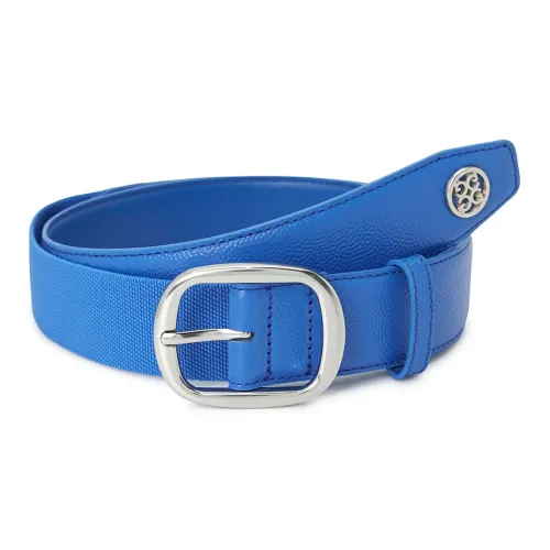 GFORE Badge Label Pin Buckle Leather Belts Men's Blue Width 3.5CM