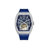 White Case Blue Dial Blue Strap