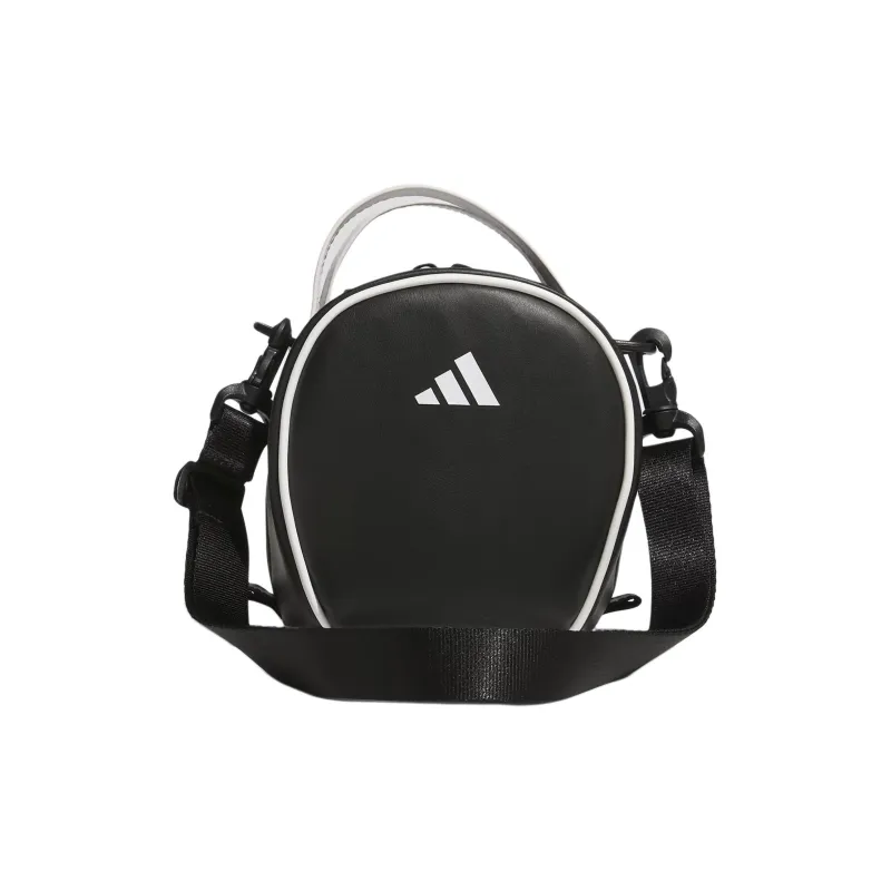 Adidas Polyurethane Artificial Leather Shoulder Bag Crossbody Bag Handbag Women's Black & White-1