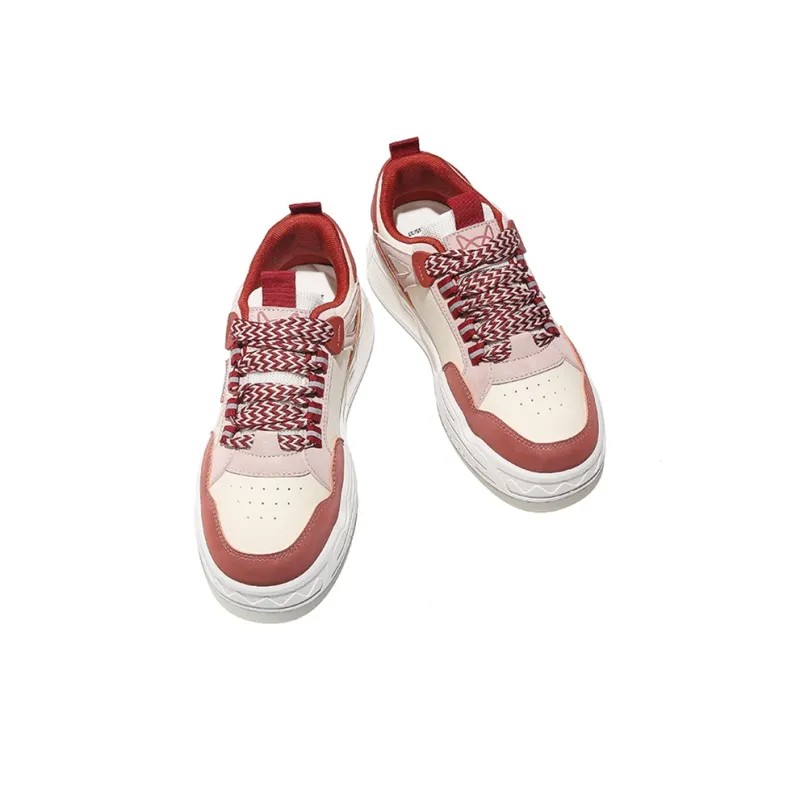 MIIOW Trend Party Series Skateboard Shoes Unisex Low Top Black White/Blue White/Burgundy-20