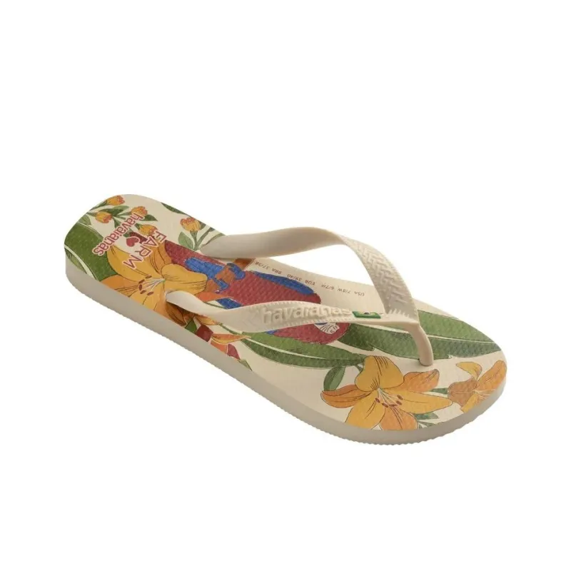 FARM RIO x Havaianas Flip Flops Women's Beige Green-1