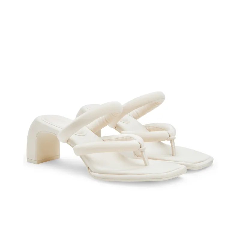 CHARLES&KEITH Small Ck Slide Slippers 7.2cm Women's Chalk White/Black Textured Black Textured-1