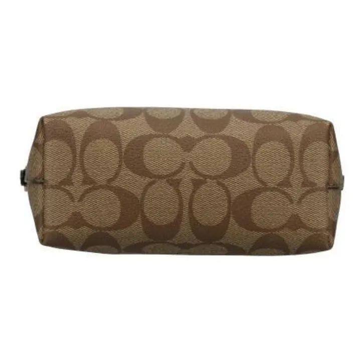 COACH Gallery Canvas With Leather Tote Bag Shopping Bag Handbag Shoulder Bag Crossbody Bag Mini Women's Khaki & Purple-3