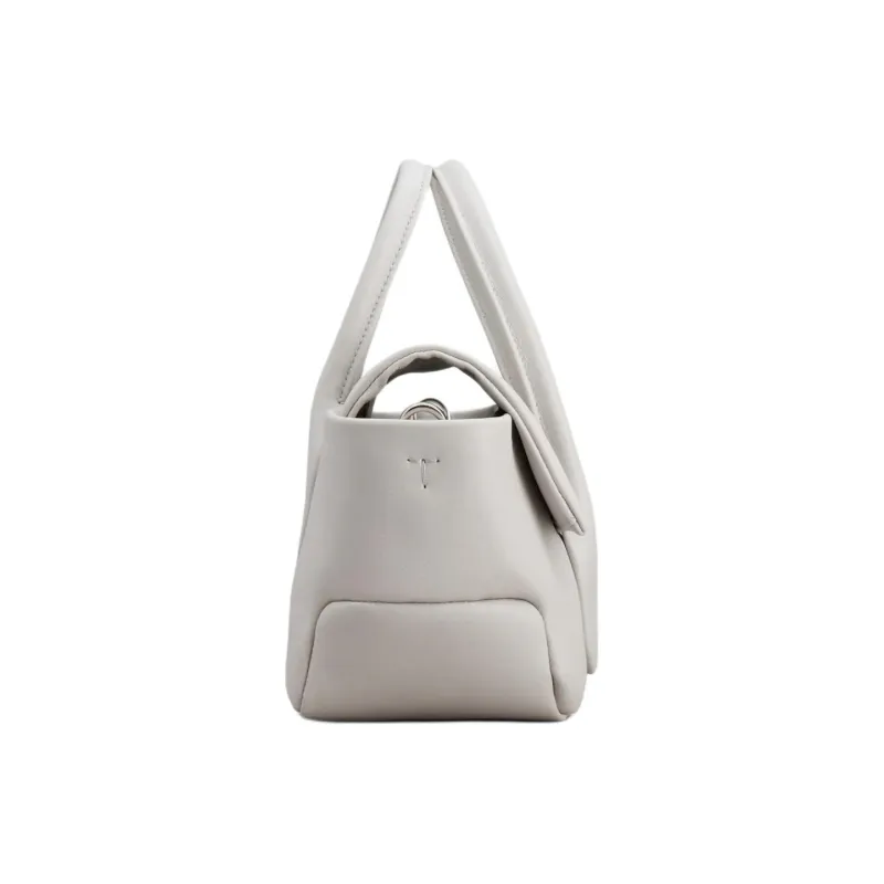 TOD'S Calfskin Document Bag Shoulder Bag Crossbody Bag Handbag Medium Size Women's Gray-2