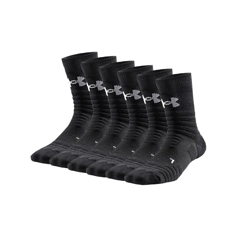 Under Armour Mid Calf Socks Unisex 6 Pack Black-0