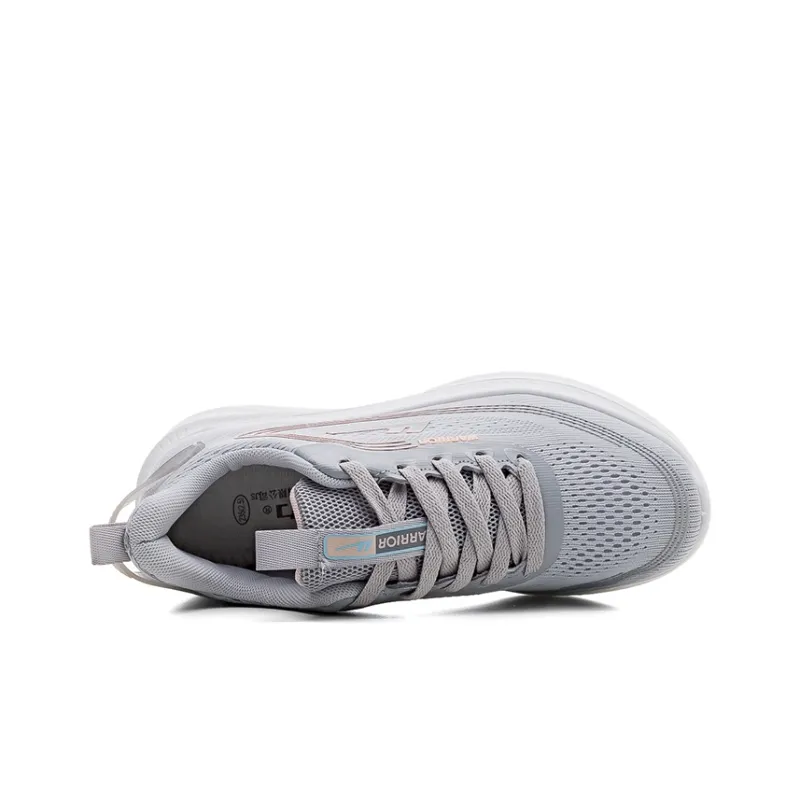 Warrior Wear-Resistant Lightweight Height Increasing Low-Top Running Shoes Women's Gray-3