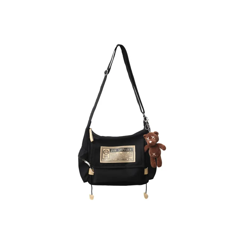 OUZIHUANG Nylon Shoulder Bag, Crossbody Bag Unisex Black/Blue/White/Red-8