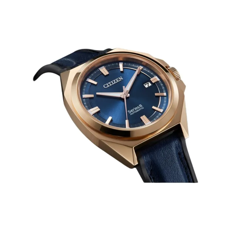 CITIZEN Mechanical Movement Cowhide Strap Watch Men's Watch Blue Dial NB6012 18L-1