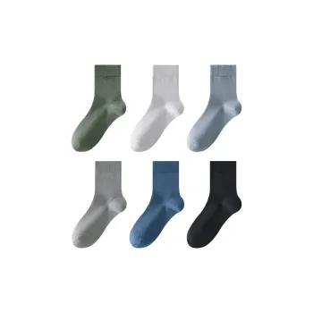 H YXIANG Mid Calf Socks Men's 6 Pack