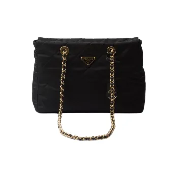 PRADA Re Edition Nylon Parachute Tote, Shopping Bag, Handbag Medium Size Women's Black