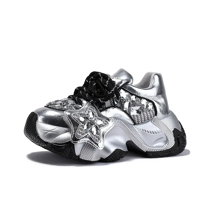 SELAIYA Slip Resistant, Abrasion Resistant, Breathable Low Top Chunky Sneakers Women's-0