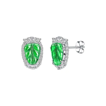Princess Cui Ice Glutinous Jadeite Stud Earrings Women's