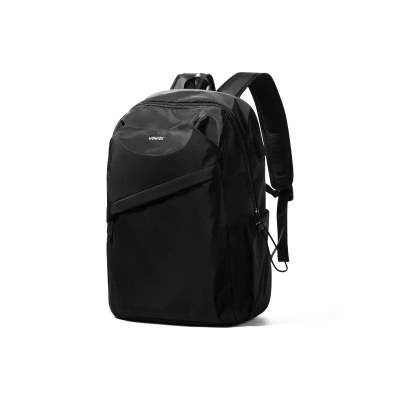 WONHOX Fabric Backpack Computer Backpack Travel Bag Backpack Regular Unisex Black-10