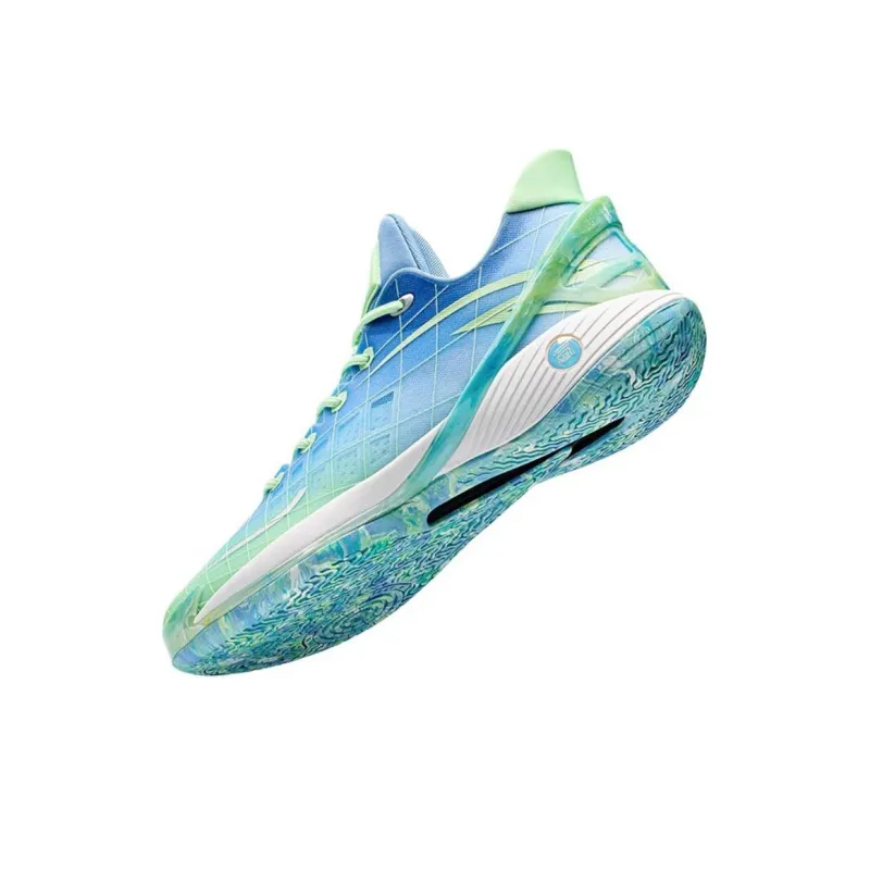 Anta Light Madness 2024 Cushioning Slip Resistant Low Top Basketball Shoes Men's Blue Green-2