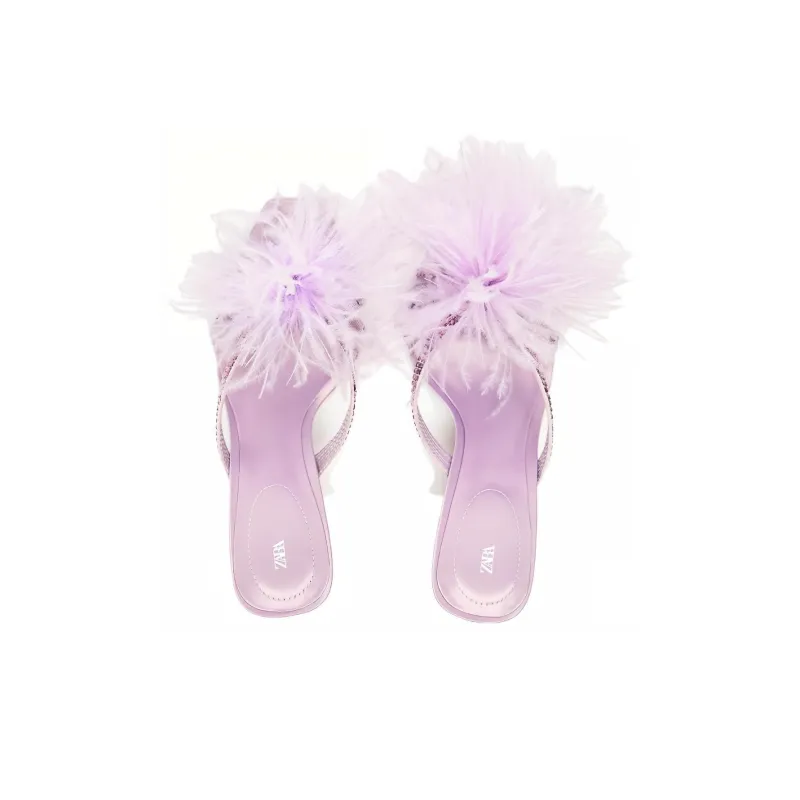 ZARA Slide Slippers Women's Pink-3