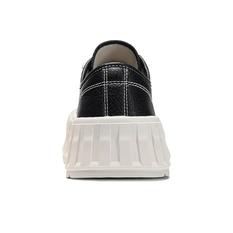 Kappa Anti Slip Wear Resistant Low Top Stylish Skateboarding Shoes Women's Black-4
