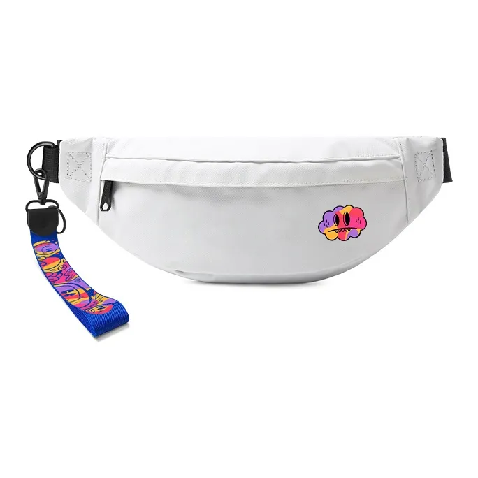 ElevethSign Polyester Sling Bag Regular Unisex White/Black-2