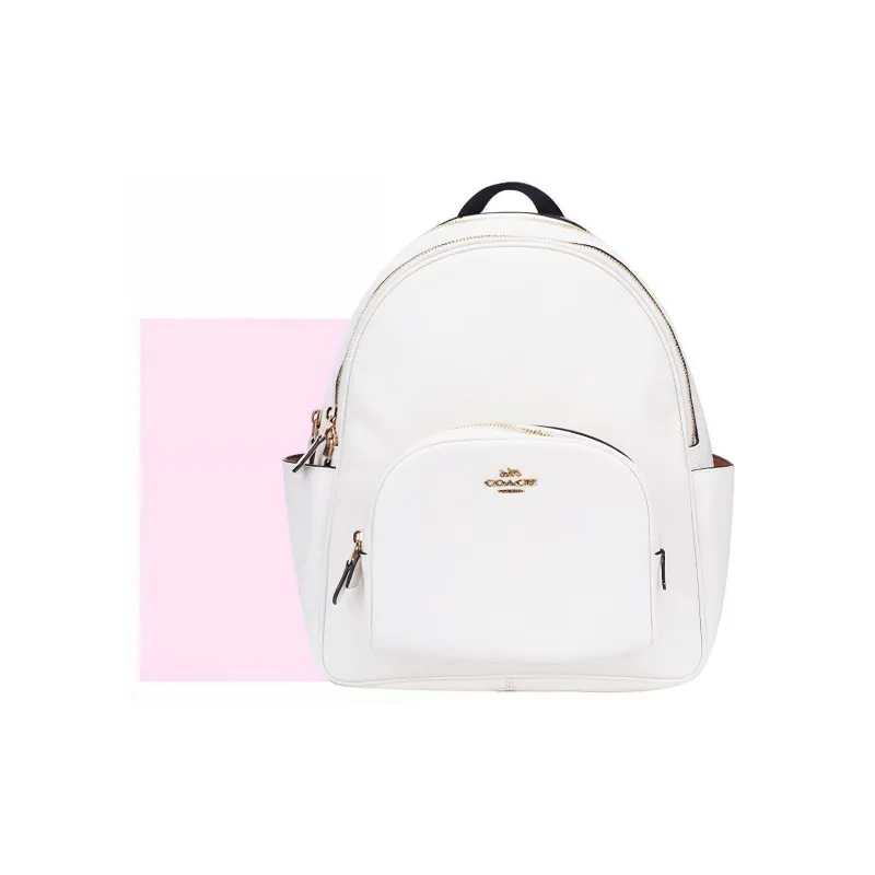 COACH Cow Leather Backpack Large Size Women's White-3