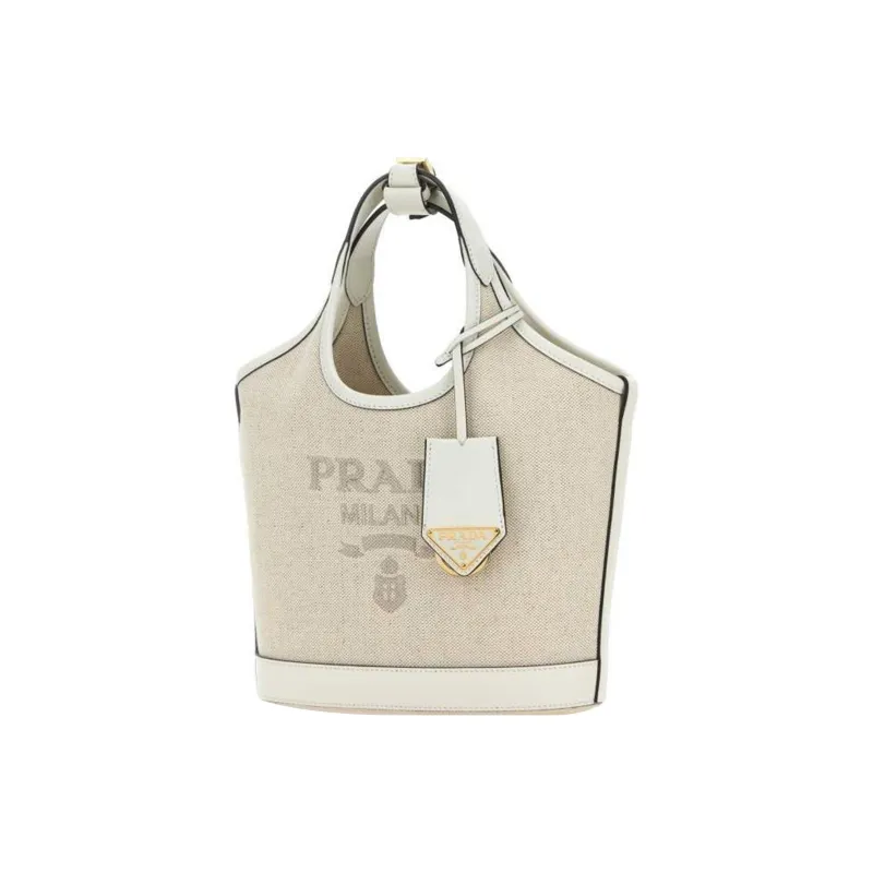 PRADA Fabric With Leather Shoulder Bag, Crossbody Bag, Handbag Mini Women's Ecru-1