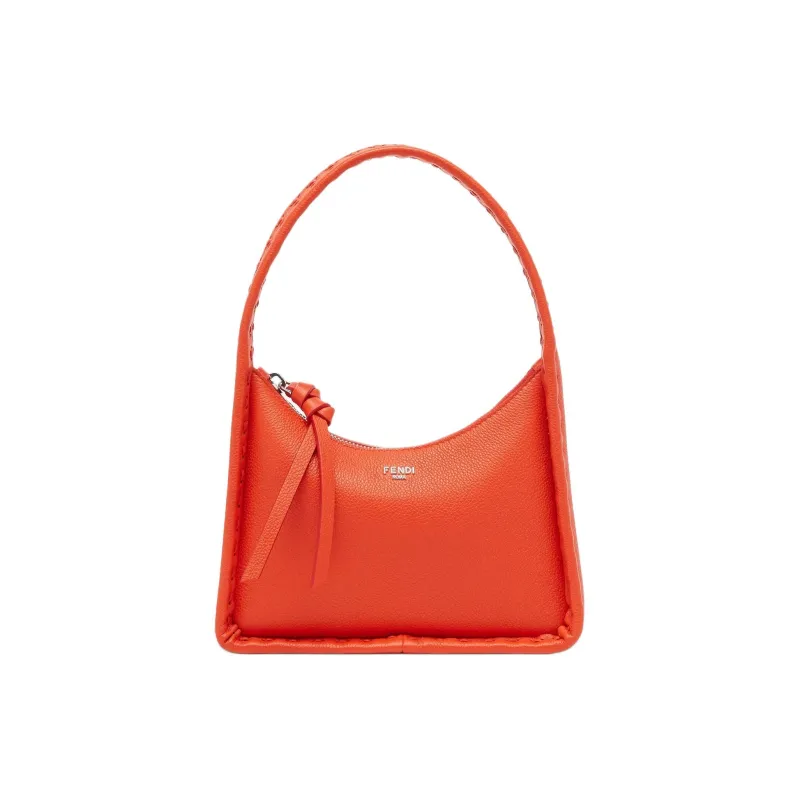 FENDI Calfskin Crescent Bag, Shoulder Bag, Handbag Mini Women's Red-0
