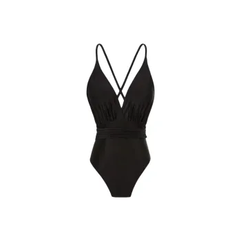 SINGLELADY Sexy One-Piece For Small Bust Gathering Tummy-Flattening Conservative Pure Desire Hot Spring Swimsuit