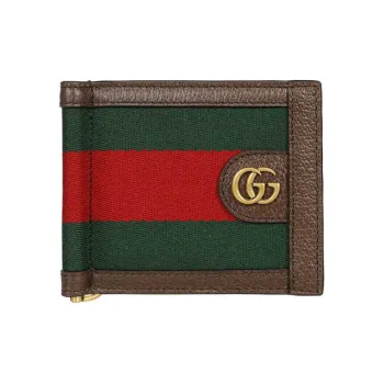 GUCCI Viscose Wallet Men's Green & Red