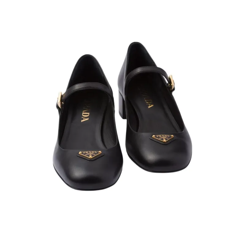 PRADA Chunky Heel Mary Jane Shoes 3.5cm Women's Black-5