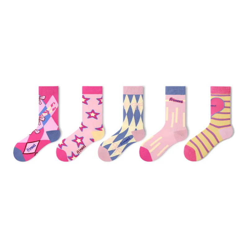 Primeet Mid Calf Socks Unisex 5 Pack-14