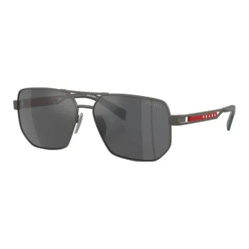 PRADA Metal Nylon Aviator Sunglasses Men's Gray
