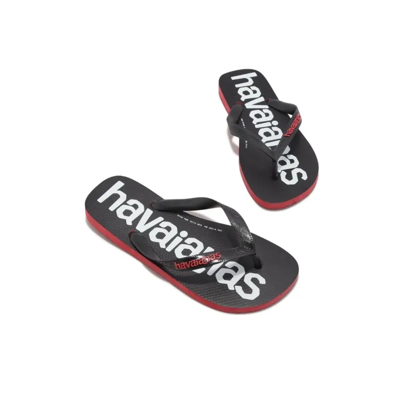 Havaianas Slip Resistant Flip Flops Unisex Black Red-3