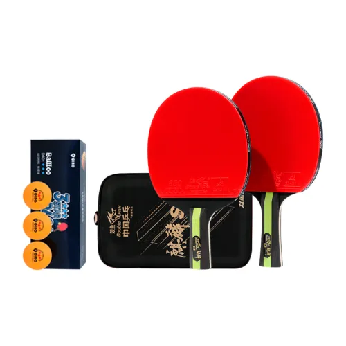 DOUBLEFISH Table Tennis Paddle Set Unisex Black/Red