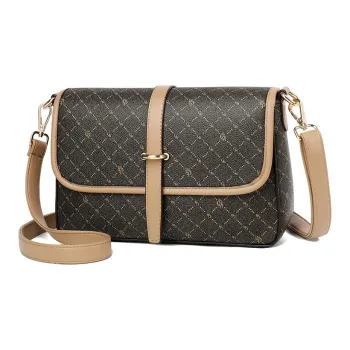JIEXINI PVC Shoulder Bag, Crossbody Bag Regular Women's Coffee/Khaki/Letter