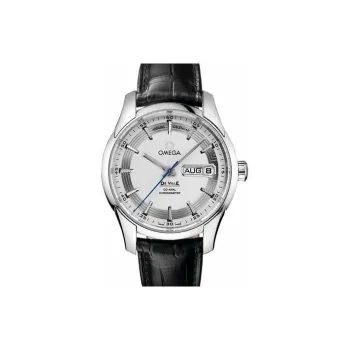 OMEGA Automatic Mechanical Movement Unisex Watch 41mm Silver Dial Stainless Steel Case Leather Strap