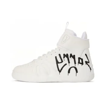 Sorry In Advance x Giuseppe Zanotti/GZ Anti-Slip And Wear-Resistant Coverage High-Top Skateboard Shoes Men's White