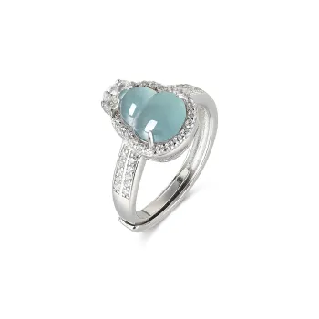 Cuiya Golden Building Ice Glutinous Jadeite Rings Unisex