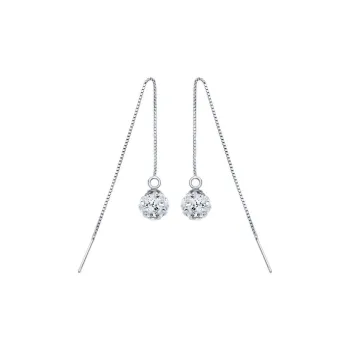 Asia Star S925 Silver Drop Earrings Women's