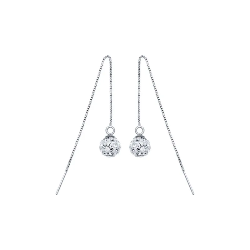 Asia Star S925 Silver Drop Earrings Women's-0