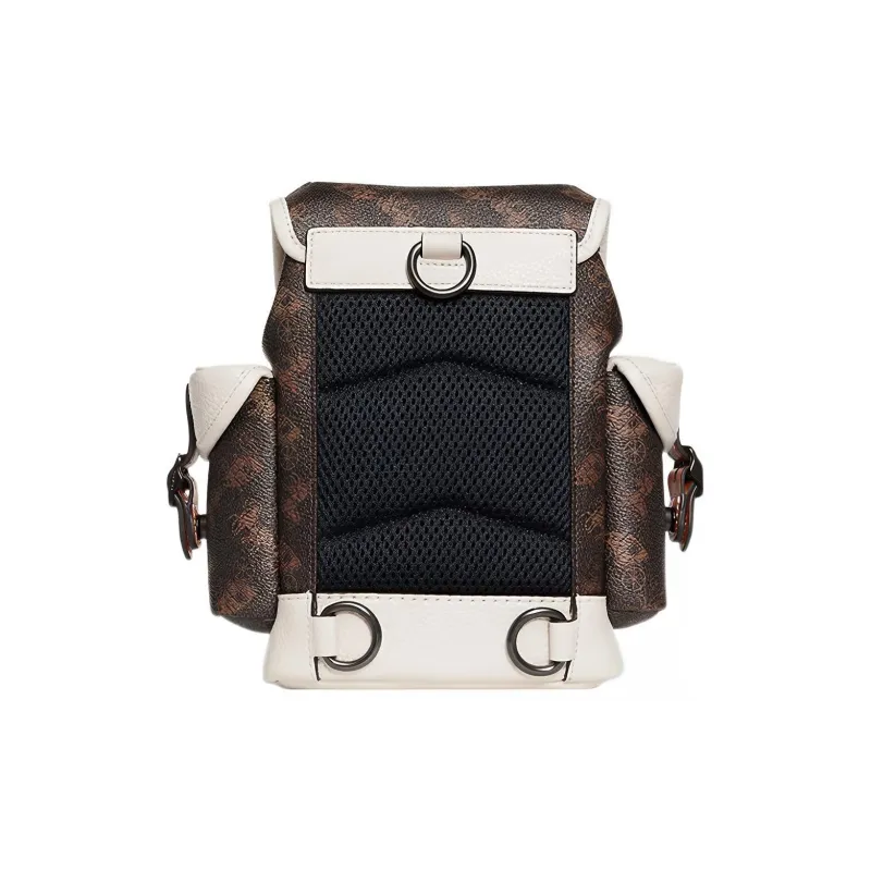 COACH Hitch Cow Leather With Artificial Leather Backpack, Shoulder Bag, Crossbody Bag Mini Women's White & Brown-3