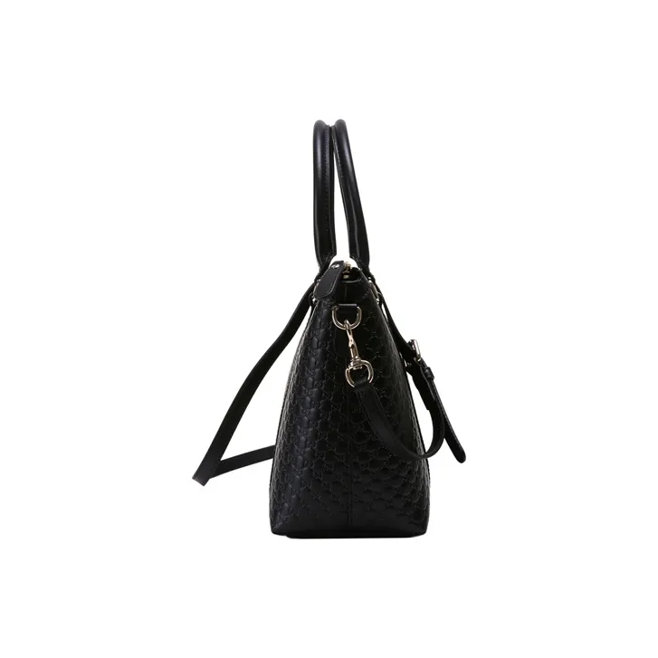 GUCCI Leather Cow Leather Tote Bag Shopping Bag Shoulder Bag Crossbody Bag Handbag Medium Size Women's Black-2