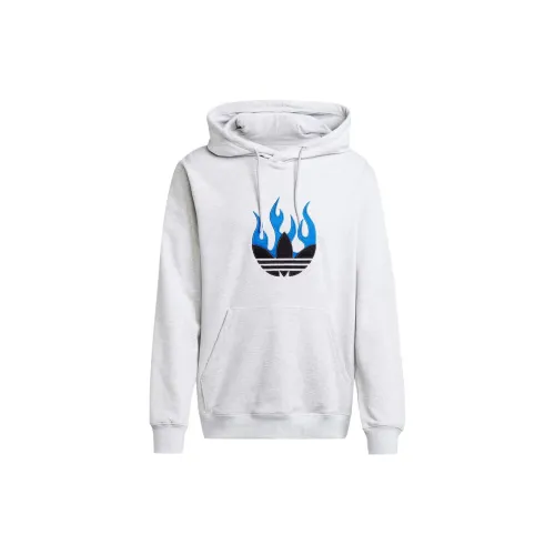 Adidas Flames Logo-patch Cotton Hoodie