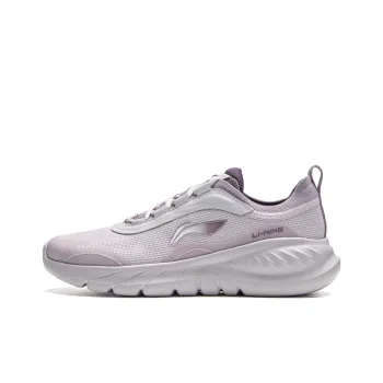 LiNing EasyFit Fle Breathable Cushioning Abrasion Resistant Low Top Running Shoes Women's Gray Purple
