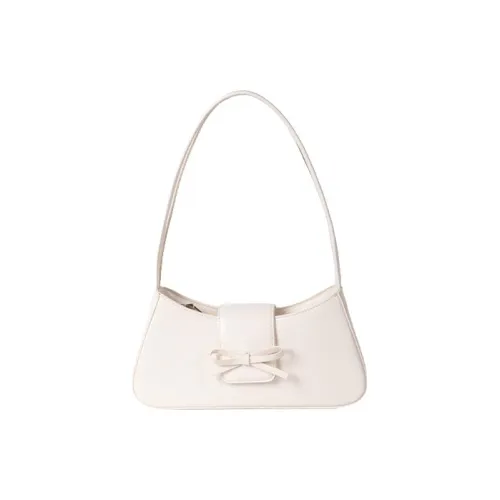 Hahhhsis PU Unique Zip Closure Design Shoulder Bag Minimalist Style Handbag Women's White/Silver
